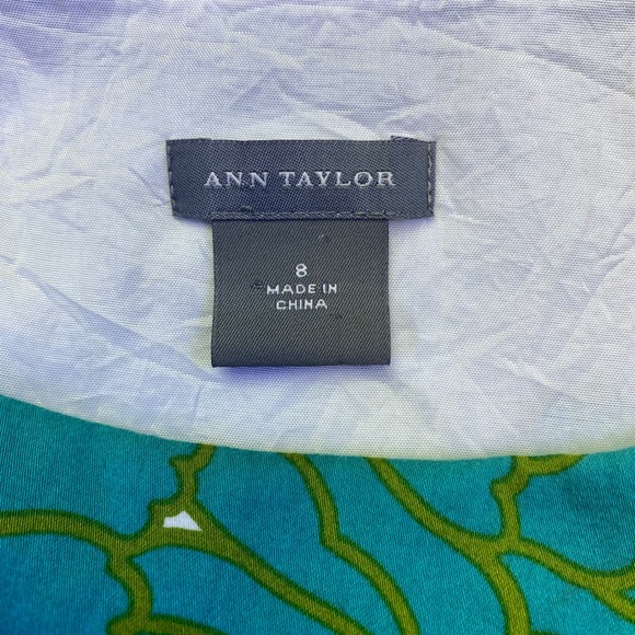 Ann Taylor Dress Women's Size 8 Green Floral St. Patrick's Day Sleeveless A-Line - Picture 4 of 5